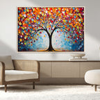 Vibrant Tree of Life Canvas Wall Art | Colorful Abstract Nature