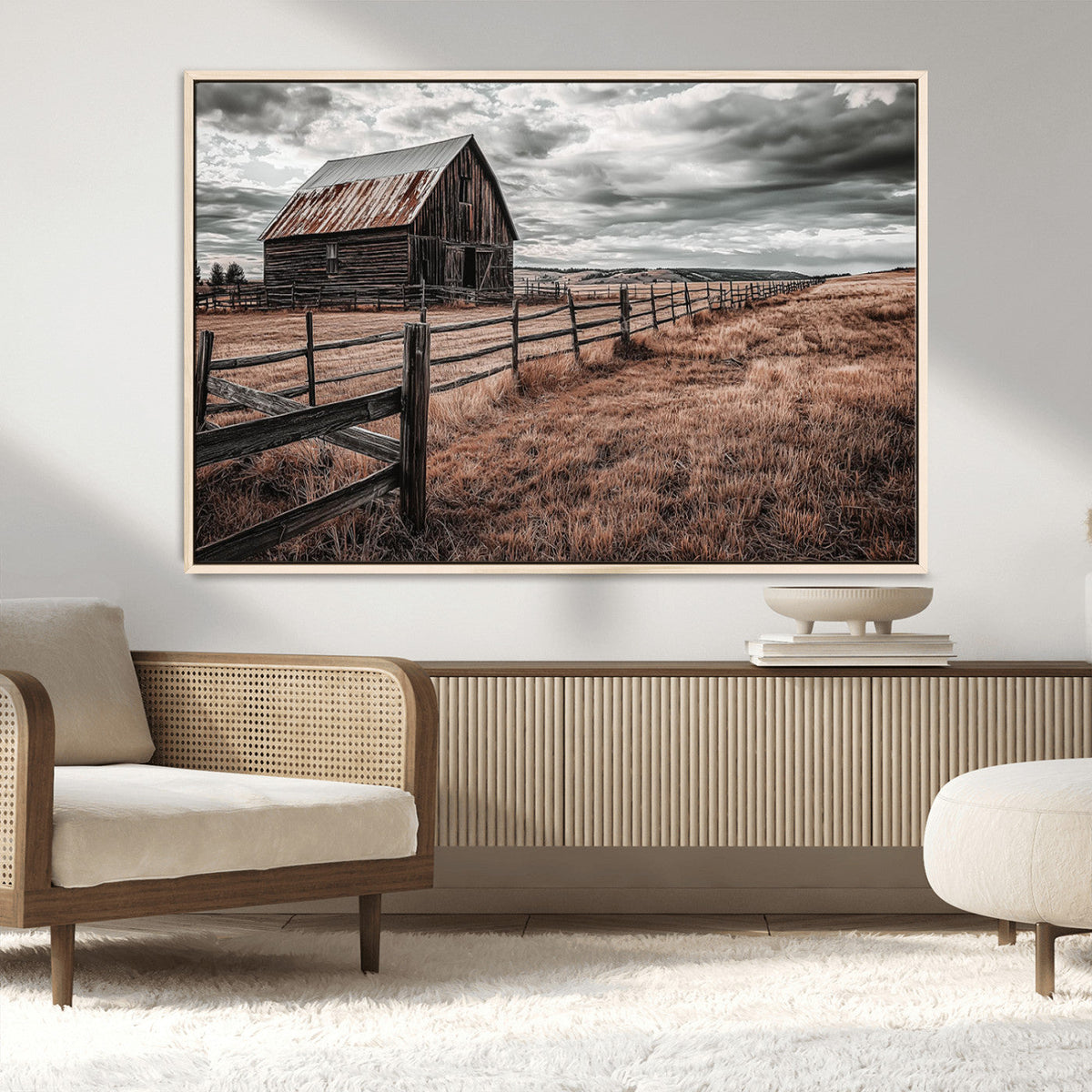 Rustic Weathered Barn Wall Art Canvas Print
