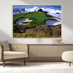 Ocean Cliff Golf Course Wall Art Canvas Print, Waves Crashing, Coastal Golf Landscape