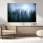 Foggy Pines Misty Forest Wall Art Print