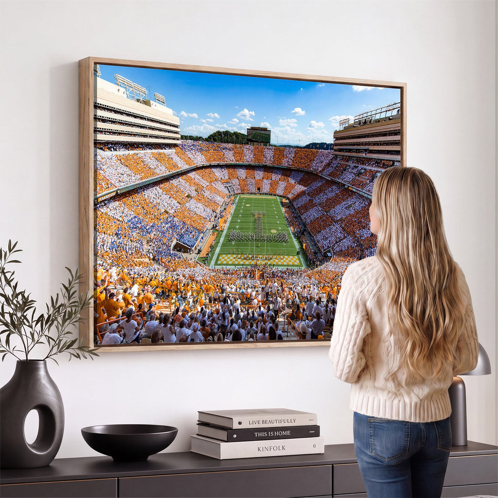 Tennessee Neyland Stadium Wall Art, Sports Arena Canvas, Framed and Ready to Hang