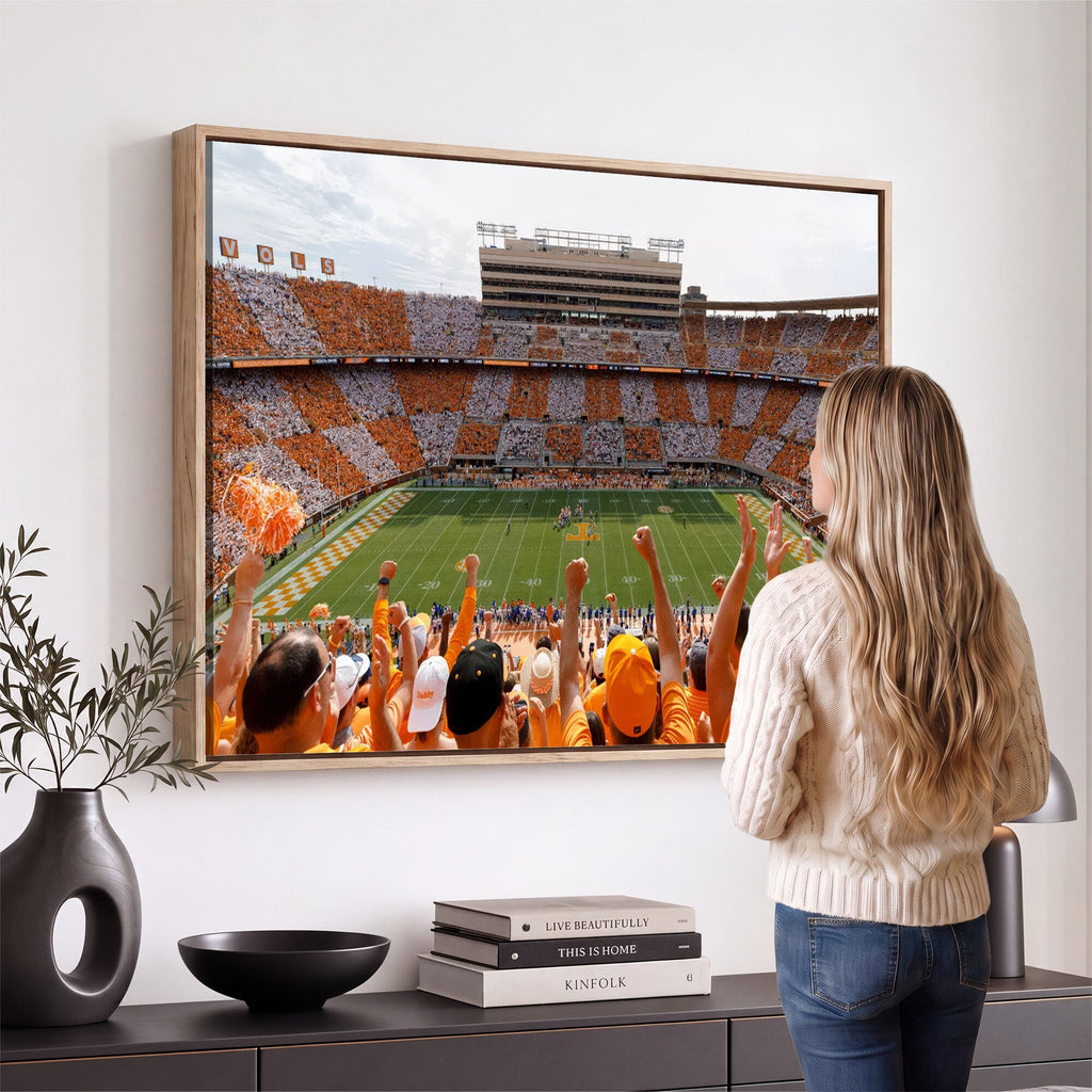 Tennessee Neyland Stadium Wall Art, Sports Arena Canvas, Home Bar Wall Decor