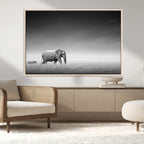 Elephant and Zebra Wall Art Canvas Print, Modern Artwork