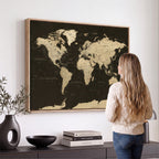World Map Canvas Print | Framed World Map Wall Art for Couples