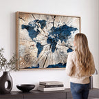 Rustic World Map Canvas Print | Framed Wall Art for Couples