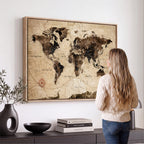 World Map Wall Art Canvas Print