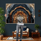 Abstract Wood Grain Canvas Print, Tree Ring Pattern Wall Art, Extra Large Living Room Wall Decor