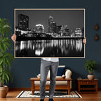 Austin Skyline Wall Art Canvas Print, Austin Downtown Night Cityscape