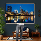 Austin Skyline Wall Art Canvas Print, Austin Downtown Night Cityscape