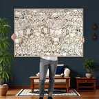 Abstract Bison Wall Art Canvas Print, Abstract Animal Art for Cabin Decor
