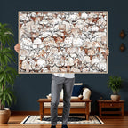 Abstract Longhorn Herd Wall Art Canvas Print