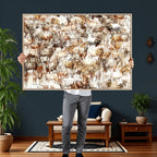Farmhouse Bighorn Sheep Wall Art Canvas Print