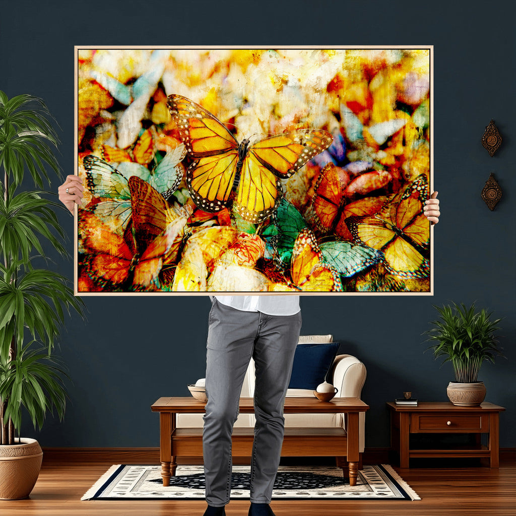 Butterfly Wall Art Canvas Print | Colorful Abstract Nature Artwork