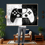 Abstract Gaming Controller Wall Art Canvas Print