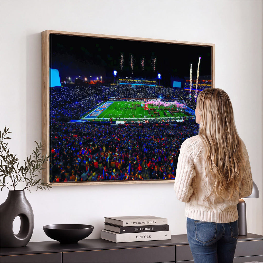 Ole Miss Rebels Vaught Hemingway Stadium Wall Art Canvas Print