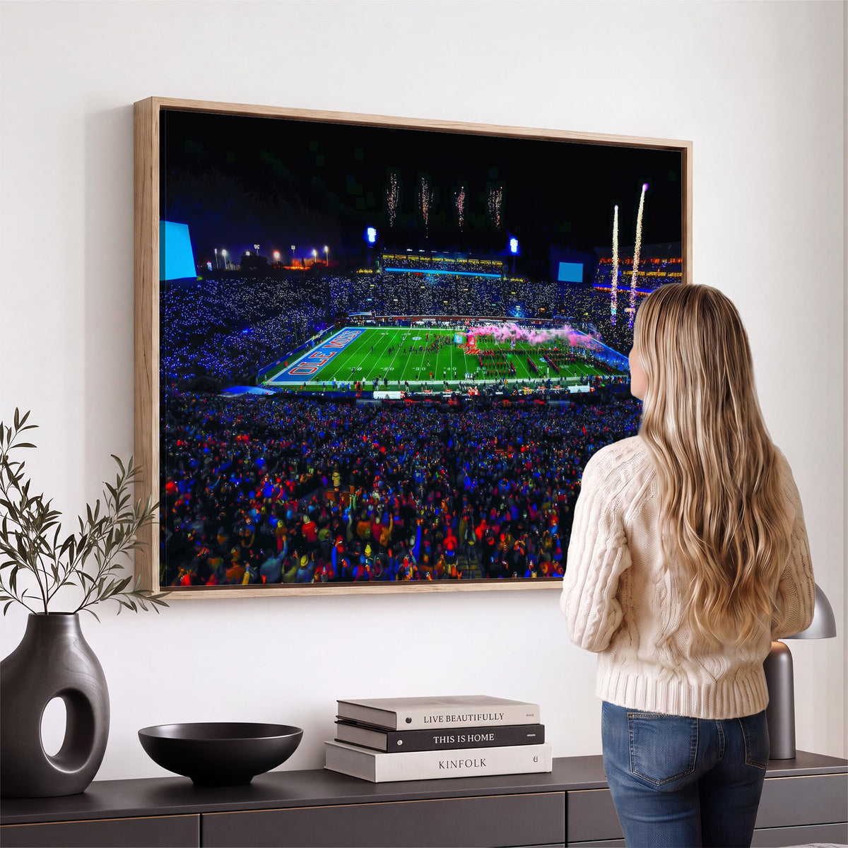 Ole Miss Rebels Vaught Hemingway Stadium Wall Art Canvas Print