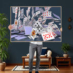 Playing Cards Canvas Wall Art | Casino Game Room Decor