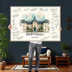 Wedding Venue Guest Book Canvas, Personalized Venue Drawing Sign