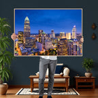 Charlotte Skyline Canvas Wall Art Print | North Carolina Cityscape