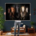 Horse Wall Art Canvas Print, Wild Horses Portrait Photography, Rustic Ranch Decor