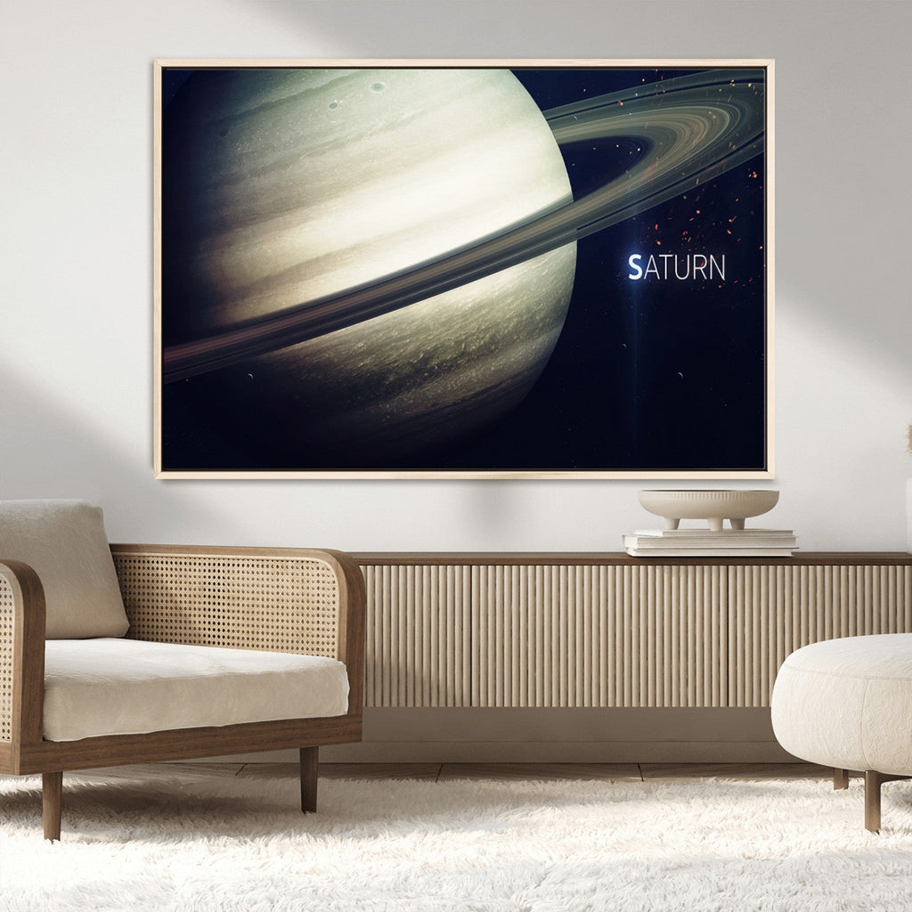 Framed Saturn Wall Art Canvas Print