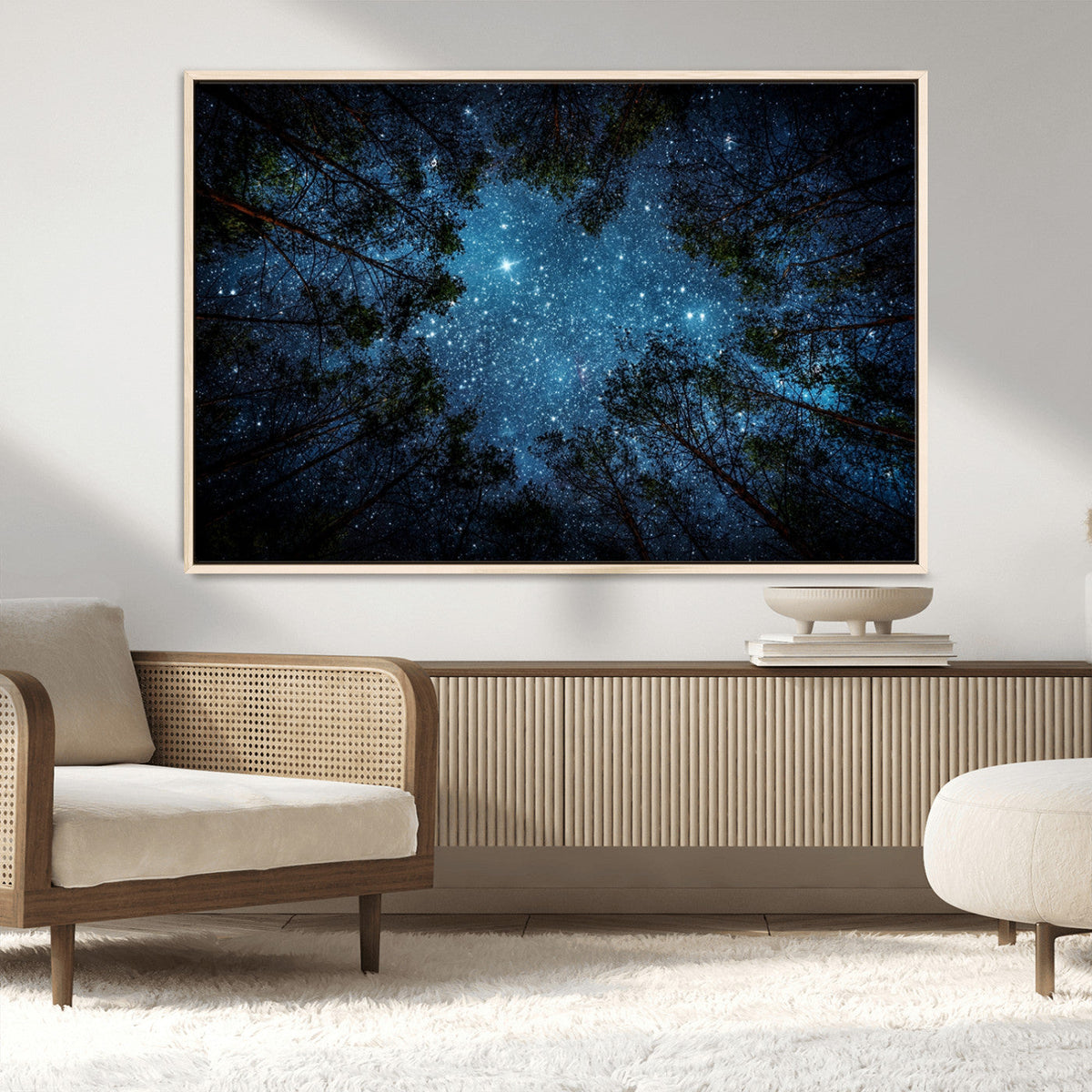 Forest and Stars Wall Art Canvas Print