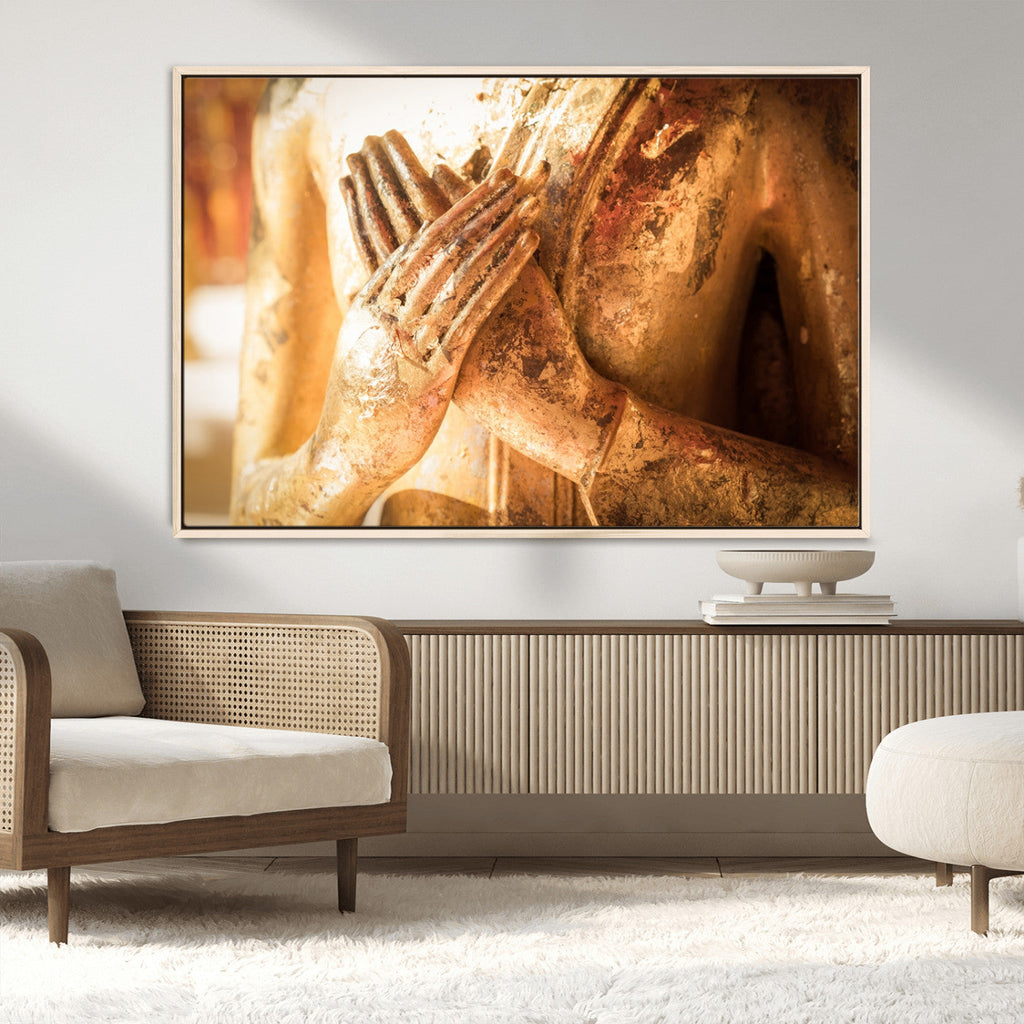 Buddha Statue Hands Wall Art Canvas Print