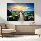 Mountain and Sunset Wall Art Canvas Print