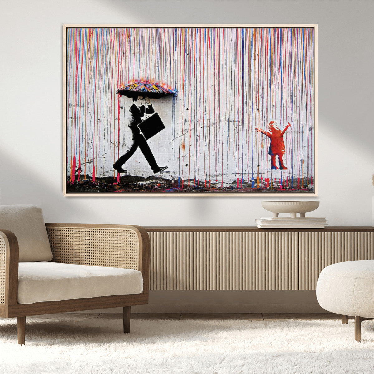 Banksy Wall Art Canvas Print | Framed Graffiti Street Art Picture