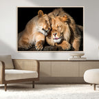 Lion and Lioness Wall Art Canvas Print | African Wildlife Animal Art