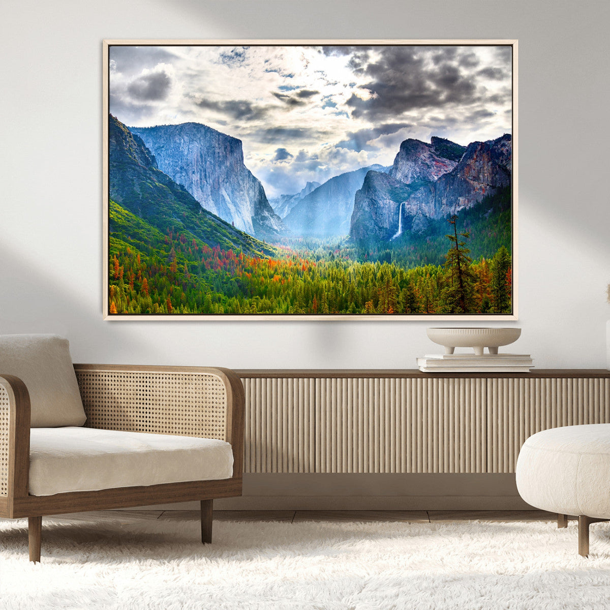 Yosemite Park Half Dome 3 Panel Canvas Print | Large Giclée Landscape Wall Art