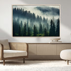 Captivating Misty Forest Wall Art, Foggy and Serene Atmosphere Canvas Print