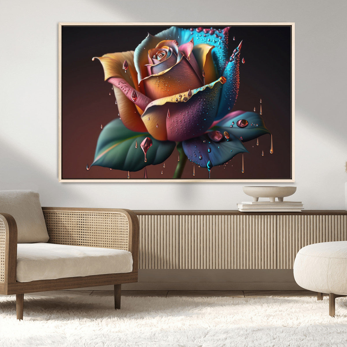 Abstract Rose Wall Art Canvas Print