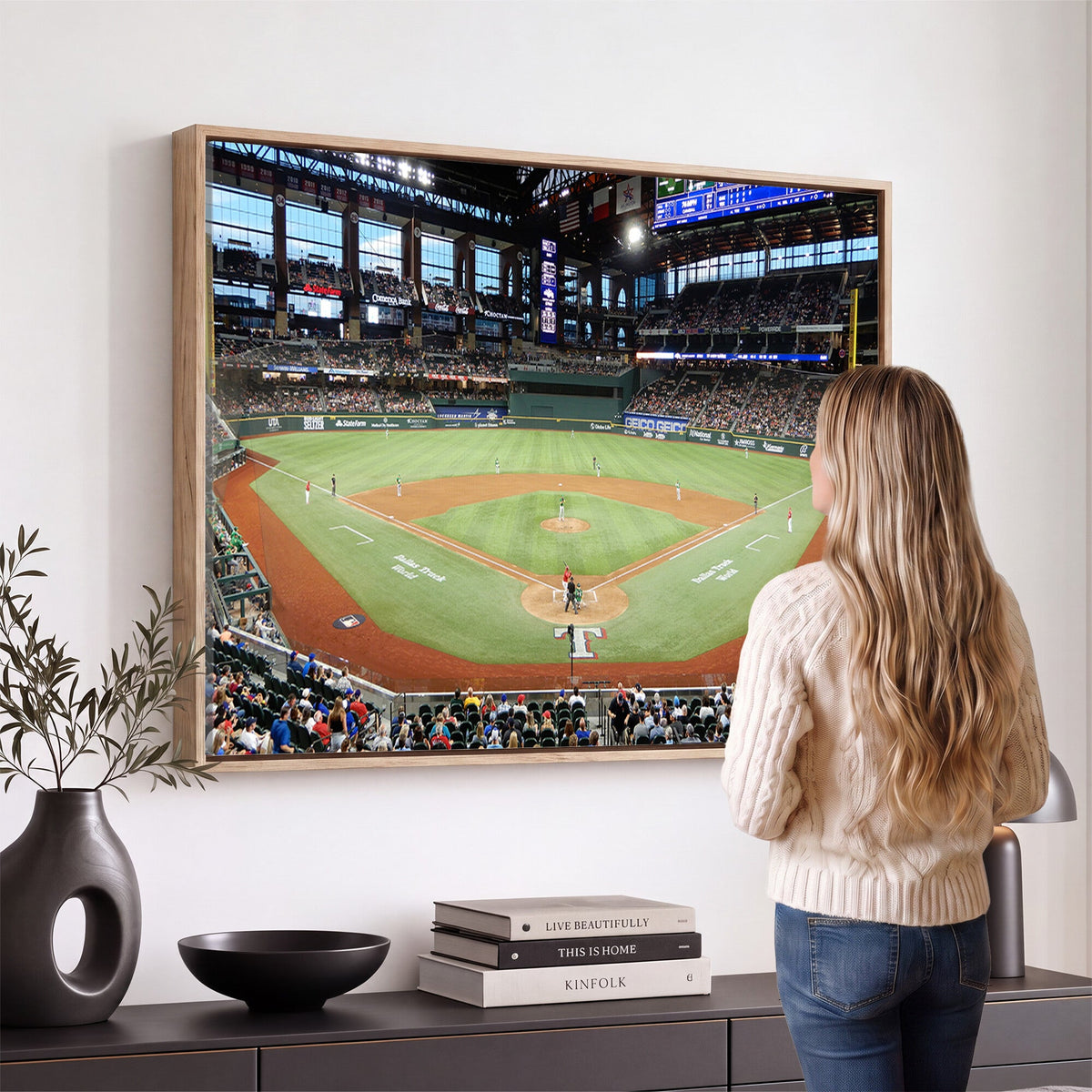 Texas Rangers Baseball Team Print, Arlington Globe Life Field Stadium Wall Art