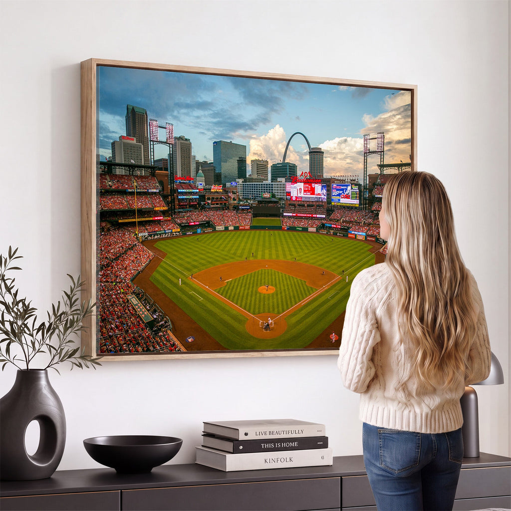St. Louis Cardinals Baseball Team Print, Busch Stadium Wall Art, Framed and Ready to Hang