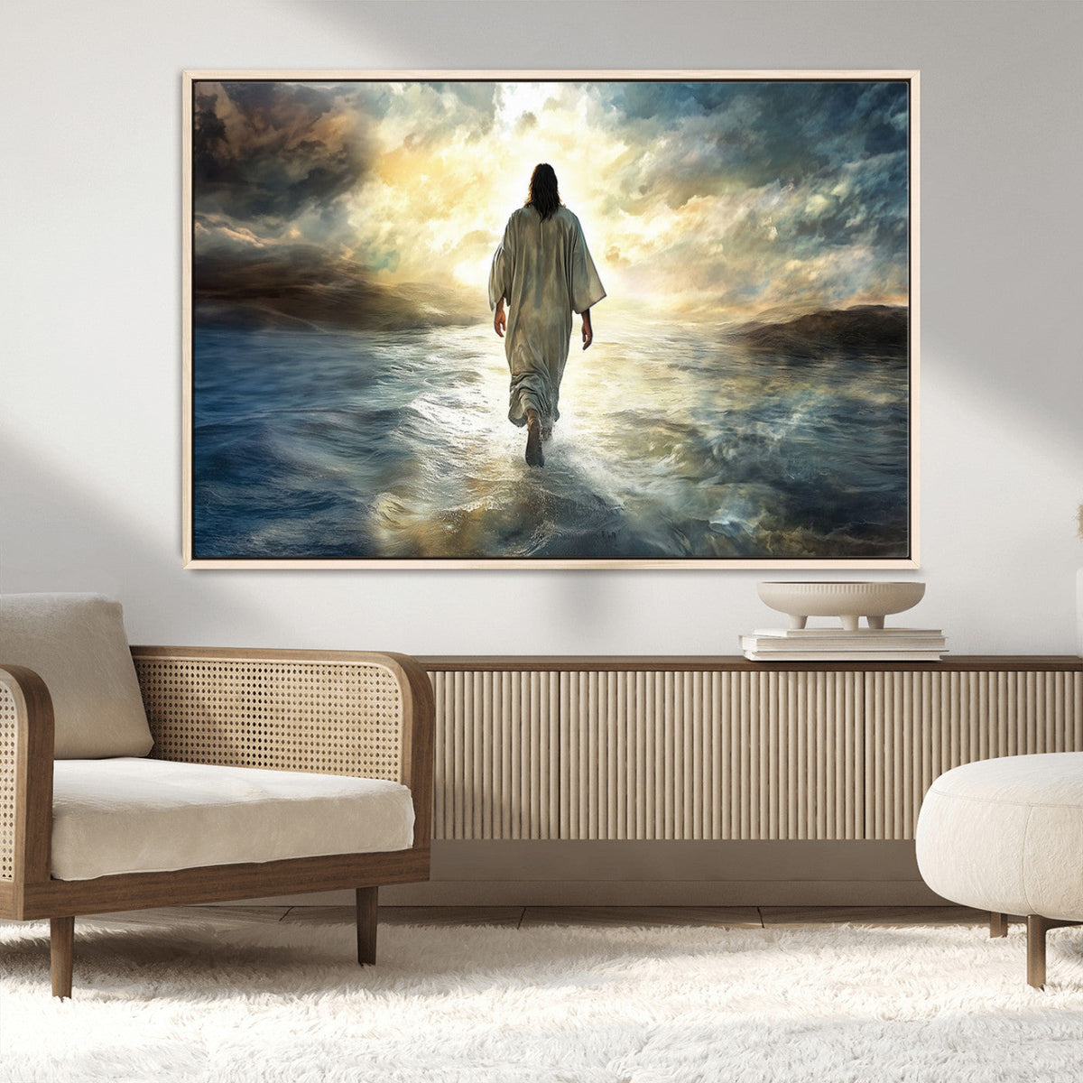 Jesus Walking on Water Wall Art | Canvas Print | Ready to Hang