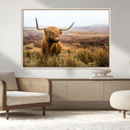 Scottish Highland Cow Canvas Wall Art, Rustic Farmhouse Decor