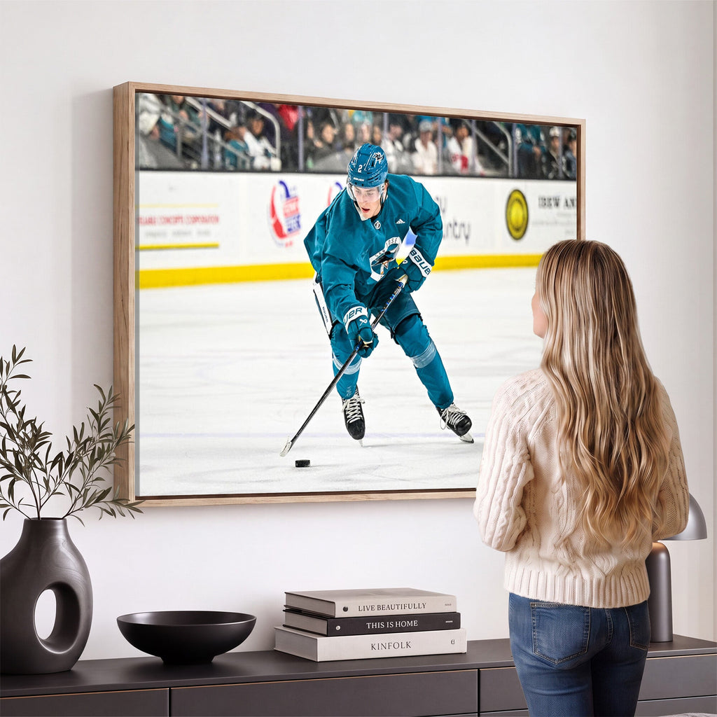 San Jose Sharks Ice Hockey Player Wall Art Canvas Print