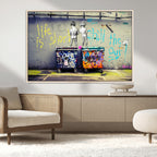 Banksy Life is Short Wall Art, Iconic Graffiti Street Art Canvas Print