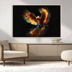 Fiery Phoenix Canvas Print | Ready to Hang Wall Art | Bold Fantasy Decor