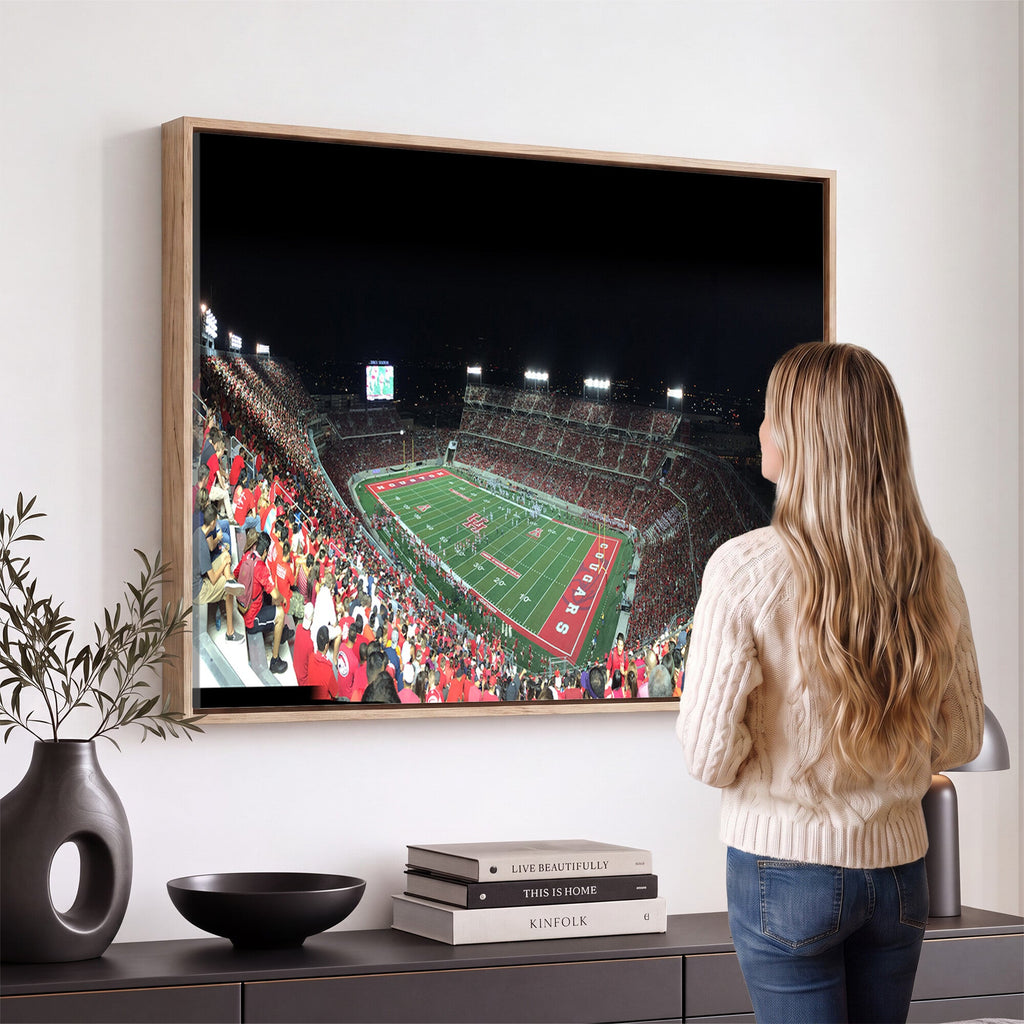 Houston Cougars Football Team Print, Houston TDECU Stadium