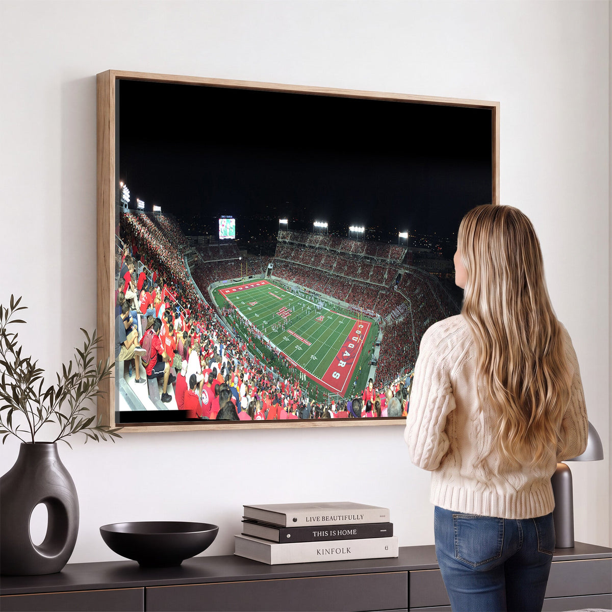 Houston Cougars Football Team Print, Houston TDECU Stadium