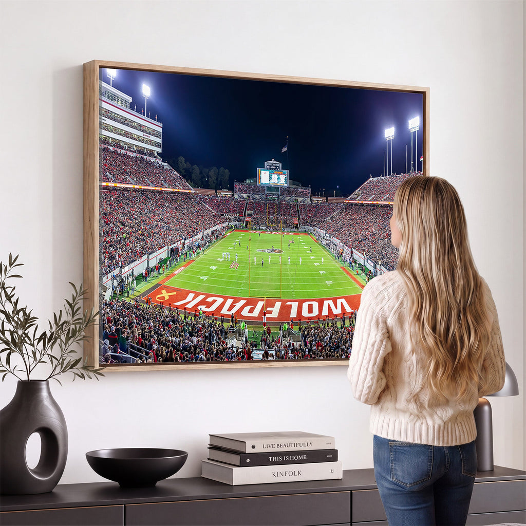 Wolfpack Football Team Print, Raleigh Carter-Finley Stadium