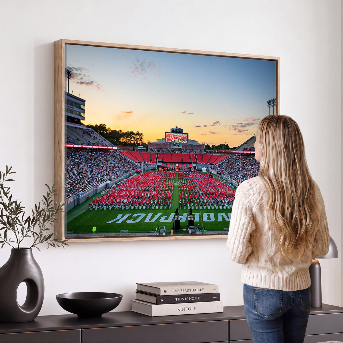 NC State Wolfpack Football Team Print Wall Art, Raleigh