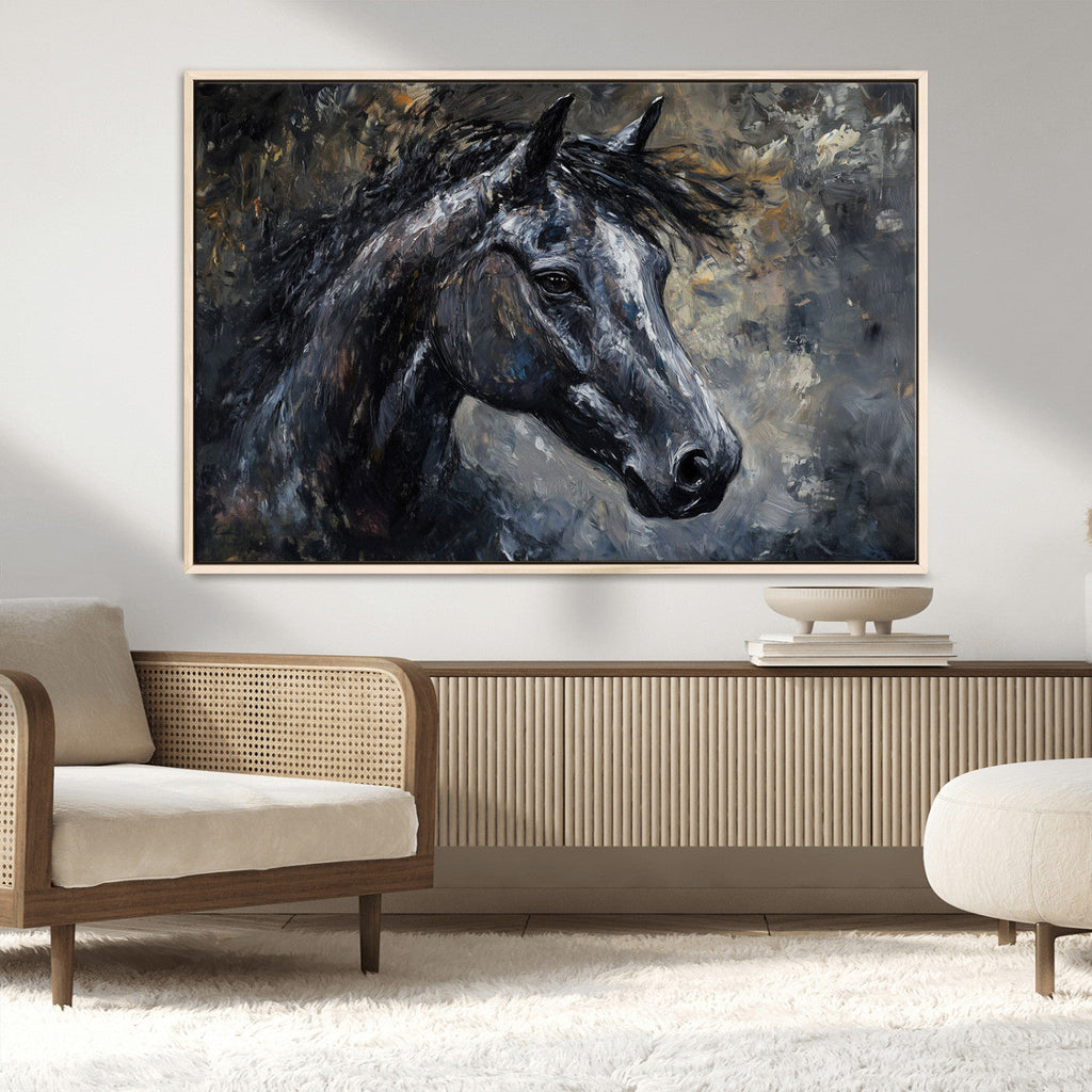 Large Abstract Horse Wall Art Canvas Print, Farmhouse Wall Art