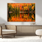 Forest Reflection Art | Autumn Forest Reflection Wall Art | Triptych Canvas Print