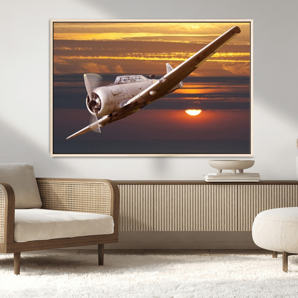 Old War Plane Wall Art Canvas Print