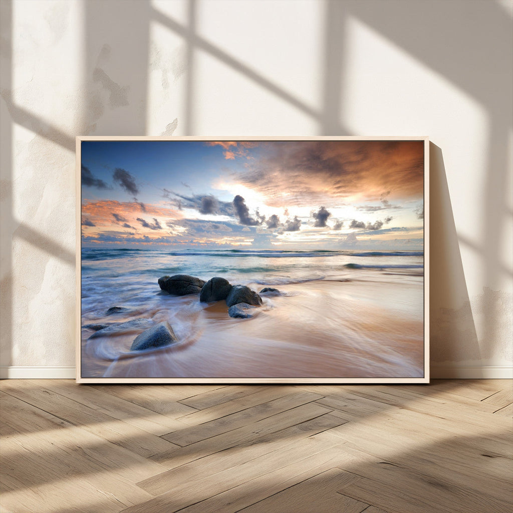 Serene Weather On The Beach Wall Art Canvas Print