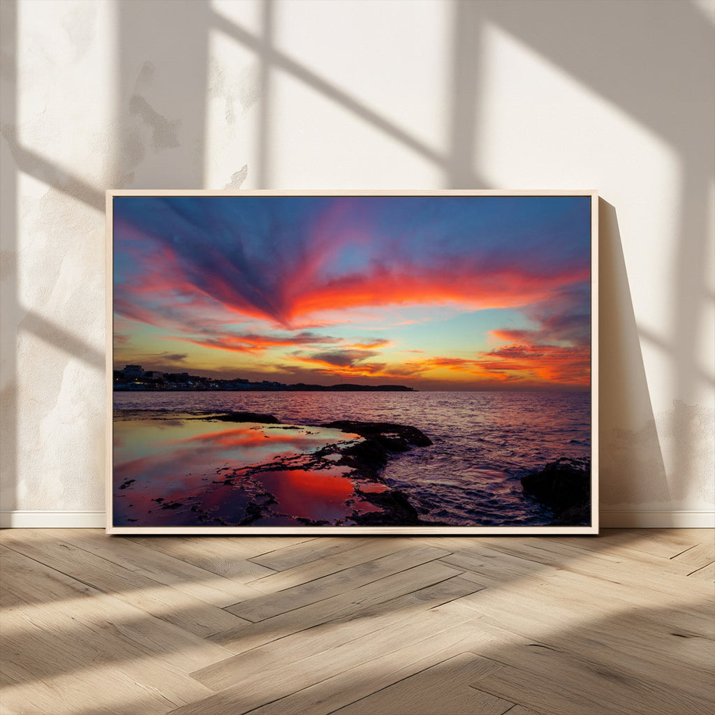 Glorious Sunset on The Beach Wall Art Canvas Print