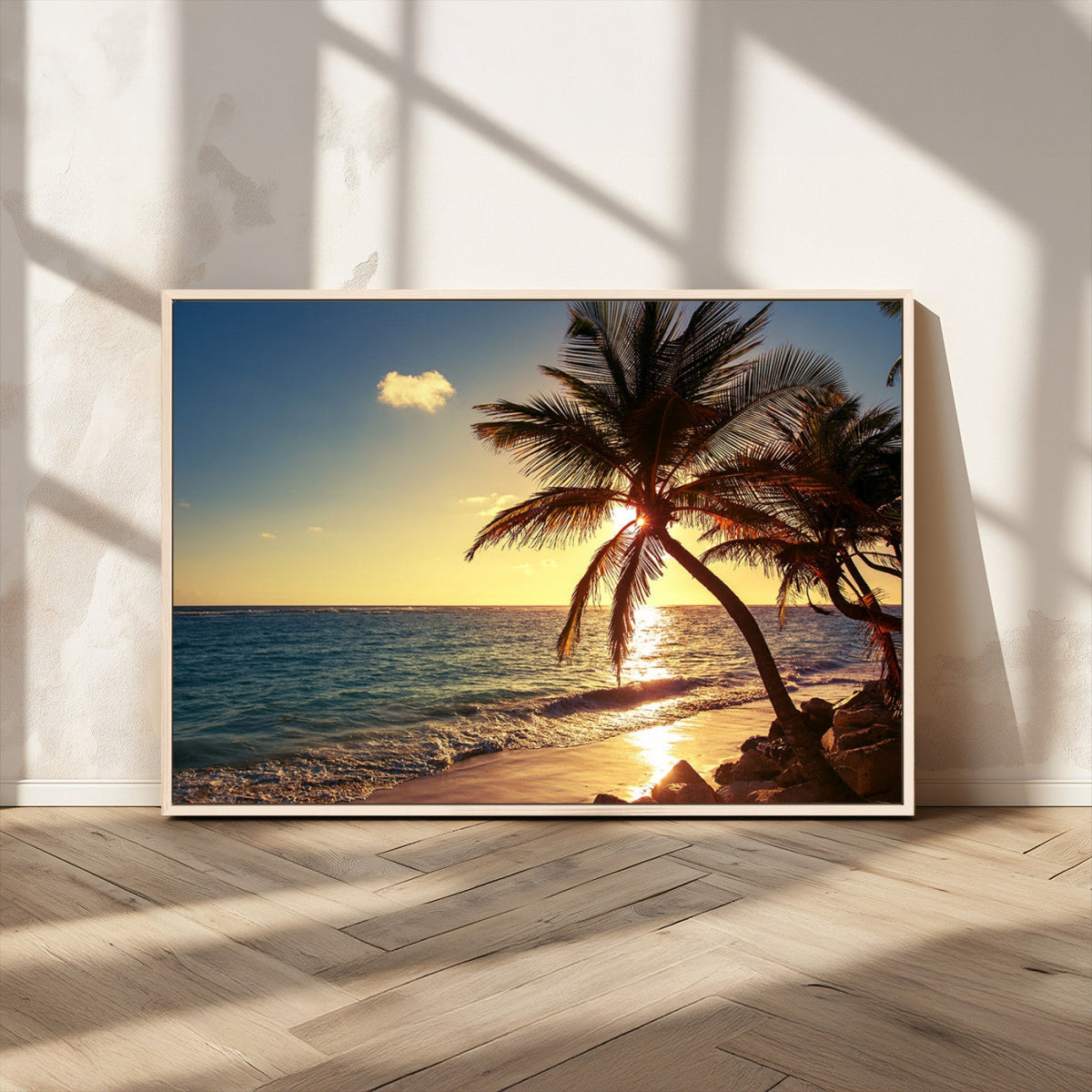 Sunset Palm Trees Wall Art Canvas Print